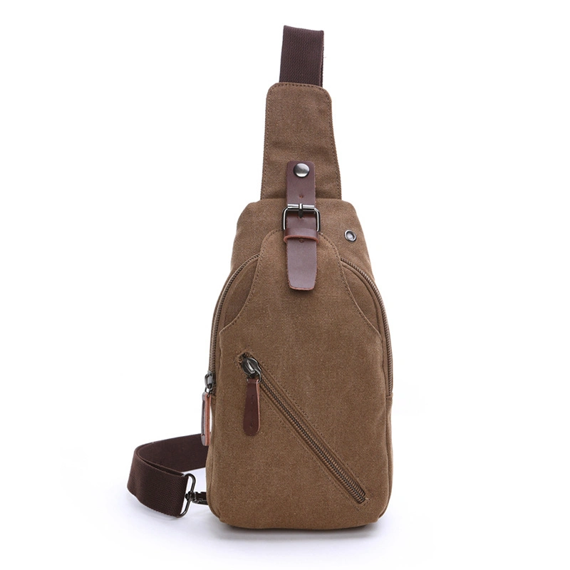 Men's Single Shoulder Diagonal Backpack, Washed Canvas Chest Bag, Outdoor Street Leisure Canvas Chest Bag Manufacturer Wholesale/Supplier