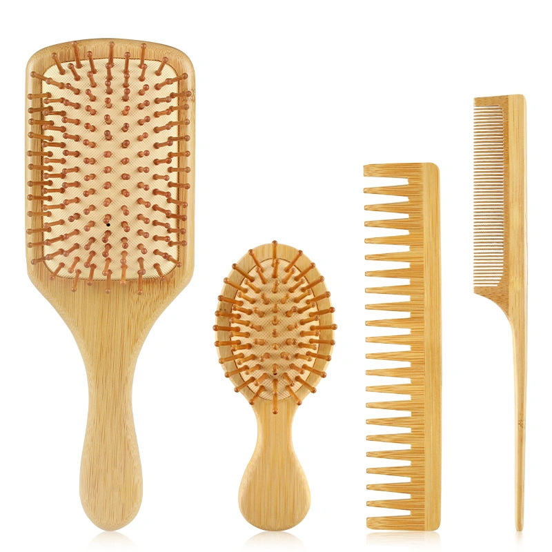 Natural de madera Comb de pelo Comb de airbag Masaje Ambiental amigable personalizado Masajeador de cabeza de cepillo de pelo de madera