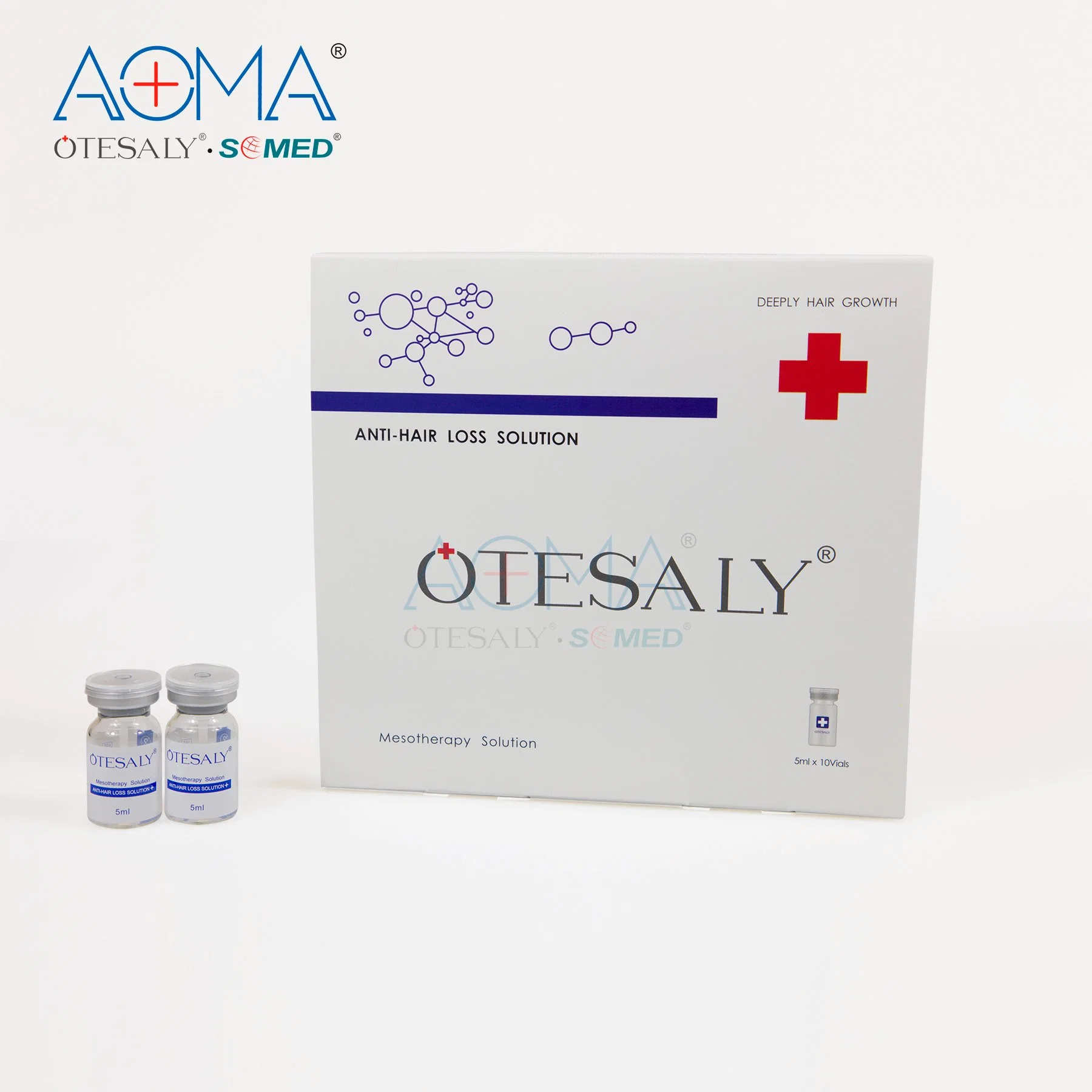 5ml 10 viales cada caja 50ml solución de Meso Anti-Hair Loss Tratamiento de Cabello de crecimiento de alta calidad Precio Otesaly al por mayor Mesoterapia Inyección