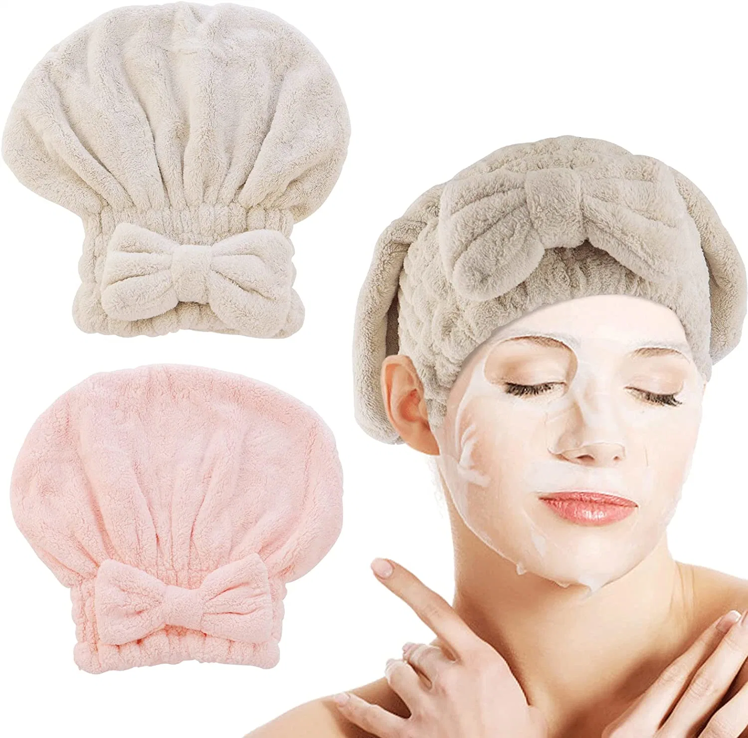 Fast Drying Hair Turban Super Absorbent Microfiber Hair Drying Caps