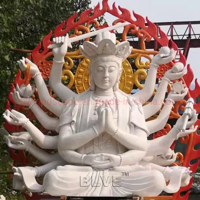 Blve Large Outdoor Guan Yin Statue Stone Giant Sculpture Marble Buddha Statues