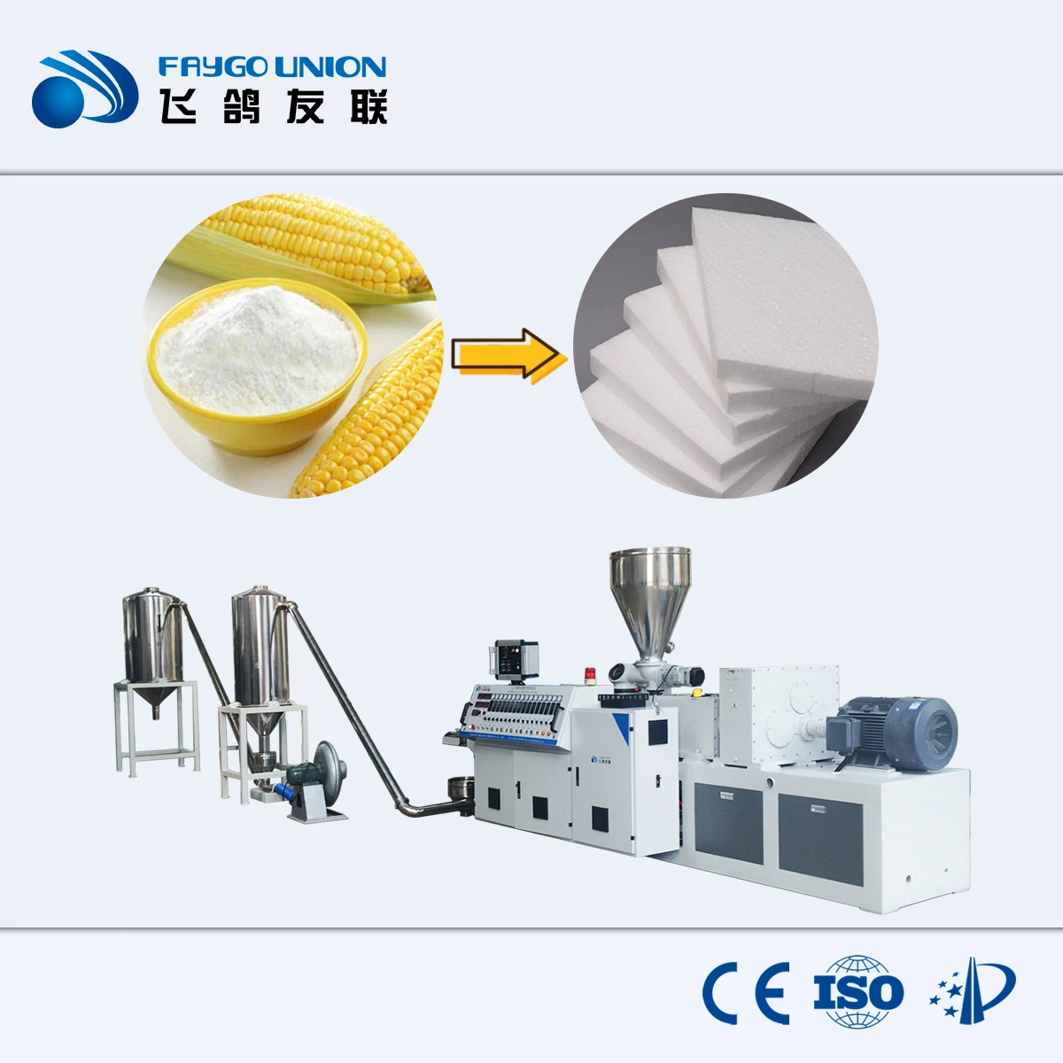 High Output PLA Biodegradable Sheet Foam Board Strip Extruder Production Line