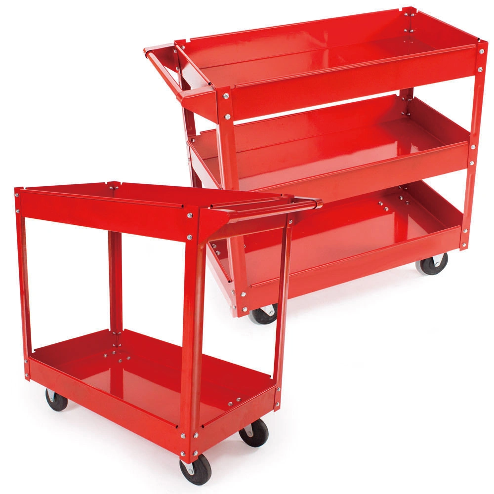 Heavy Duty 3-Shelf Utility Service Cart with Deep Shelves
