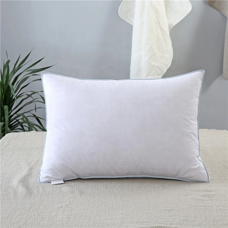 Oeko-Tex100 Box Jacquard Pattern Standard Size Hotel Duck Feather Down Soft Pillow