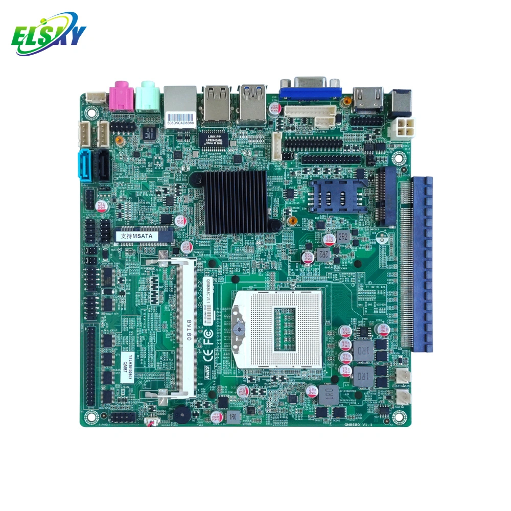 Placa base Elsky Mini-ITX con CPU Haswell 4th Gen Core i5-4200m 4300m DDR3 Max 8GB Realtek 8111h RJ45 LAN Qm8680