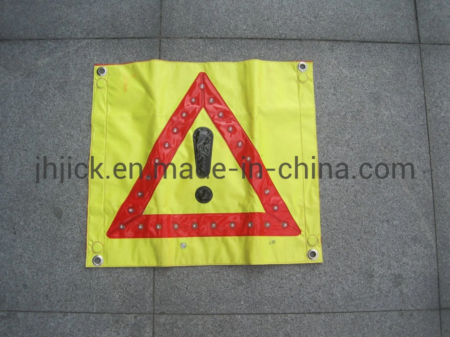 Solar LED Electric Yellow Road Traffic Safety Car Warning Triangle Sign