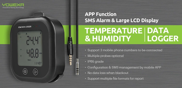 GSM SMS Alarm 4G Real Time Temperature Humidity Data Logger