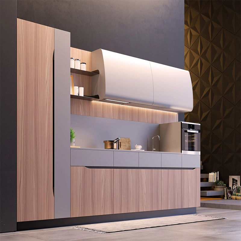 Design de cozinha Porta Lisa de melamina do painel de bordo de mobiliário de cozinha
