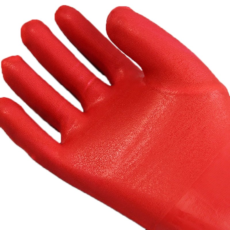 Long Cuff Red Waterproof Industry Gloves Luvas Guantes for Intensive Use, Chemical Resistant Gauntlets Acid and Alkali Prevention Gloves Factory