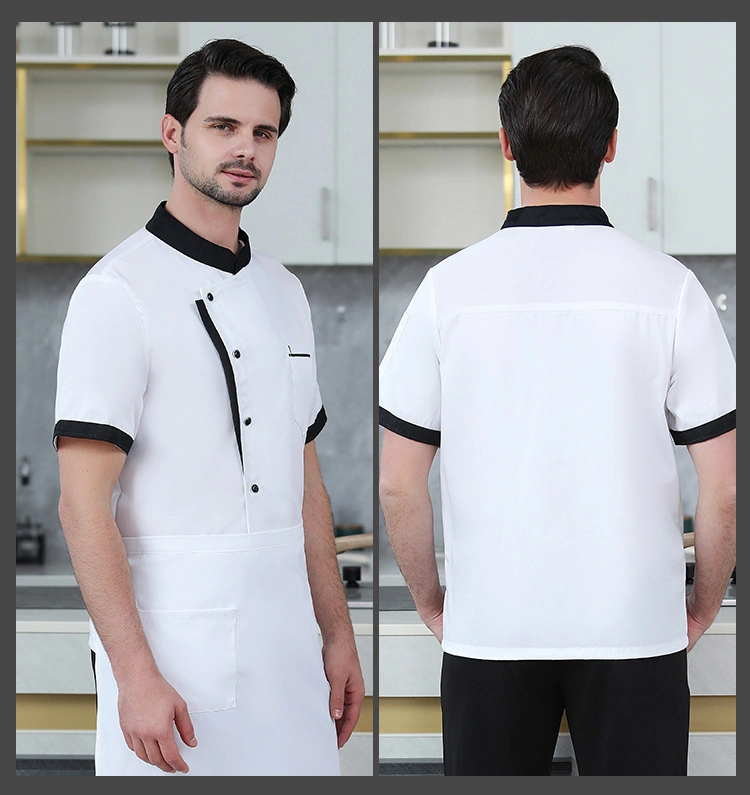 Commerce de gros Choc de couleur uniforme simple Chef principal de l'alinéa Restaurant des vêtements de travail