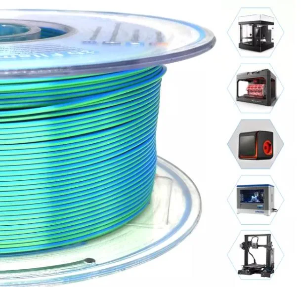 Factory Distributing 3D Printers Dual Color Bluer-Green Silk PLA Filaments Children 3D Idrawing Pens DIY Filaments 3D Printing Gifts Materials 1.75mm 2.85mm 1kg