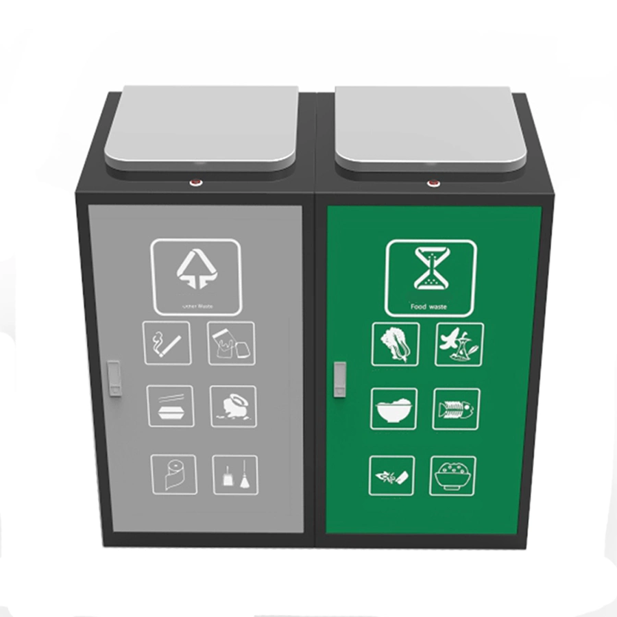 Outdoor Steel Metal Trash Bin Recycling Containers Custom Dustbin