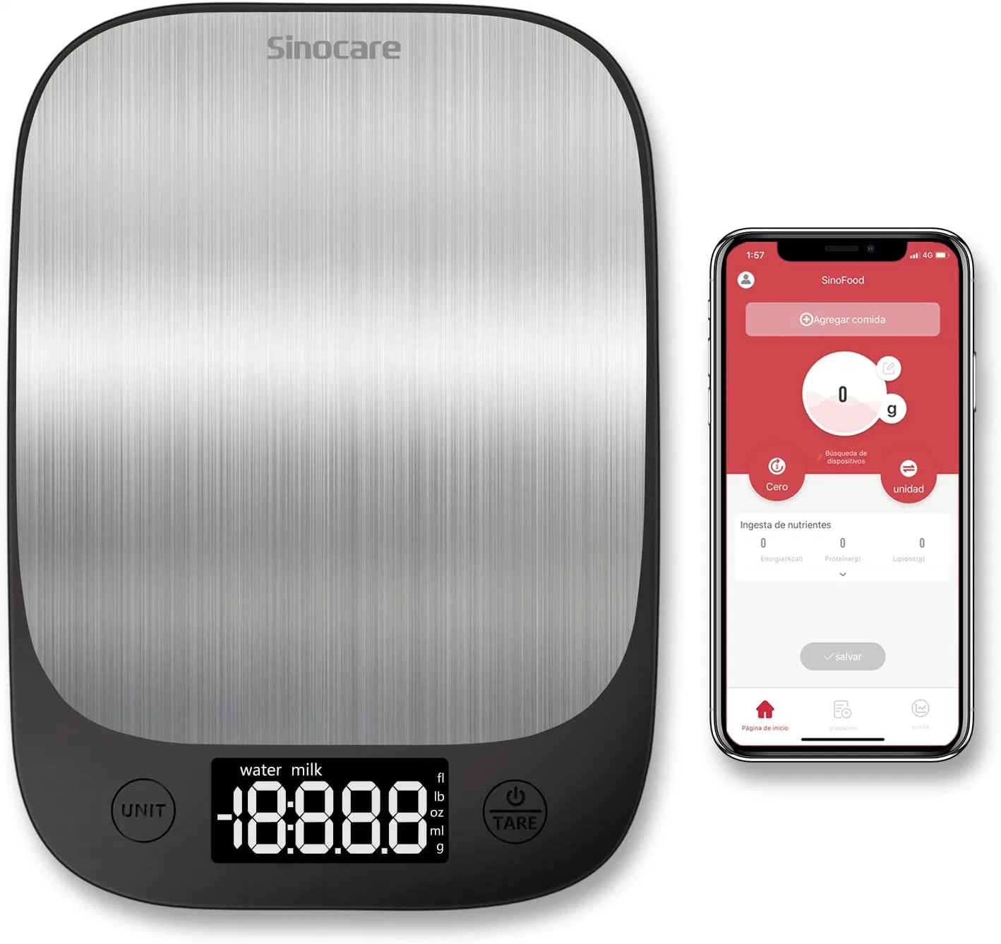 Báscula de cocina Sinocare Digital electrónico con un peso de los alimentos vidrio OEM 2022 Novedades Báscula de cocina