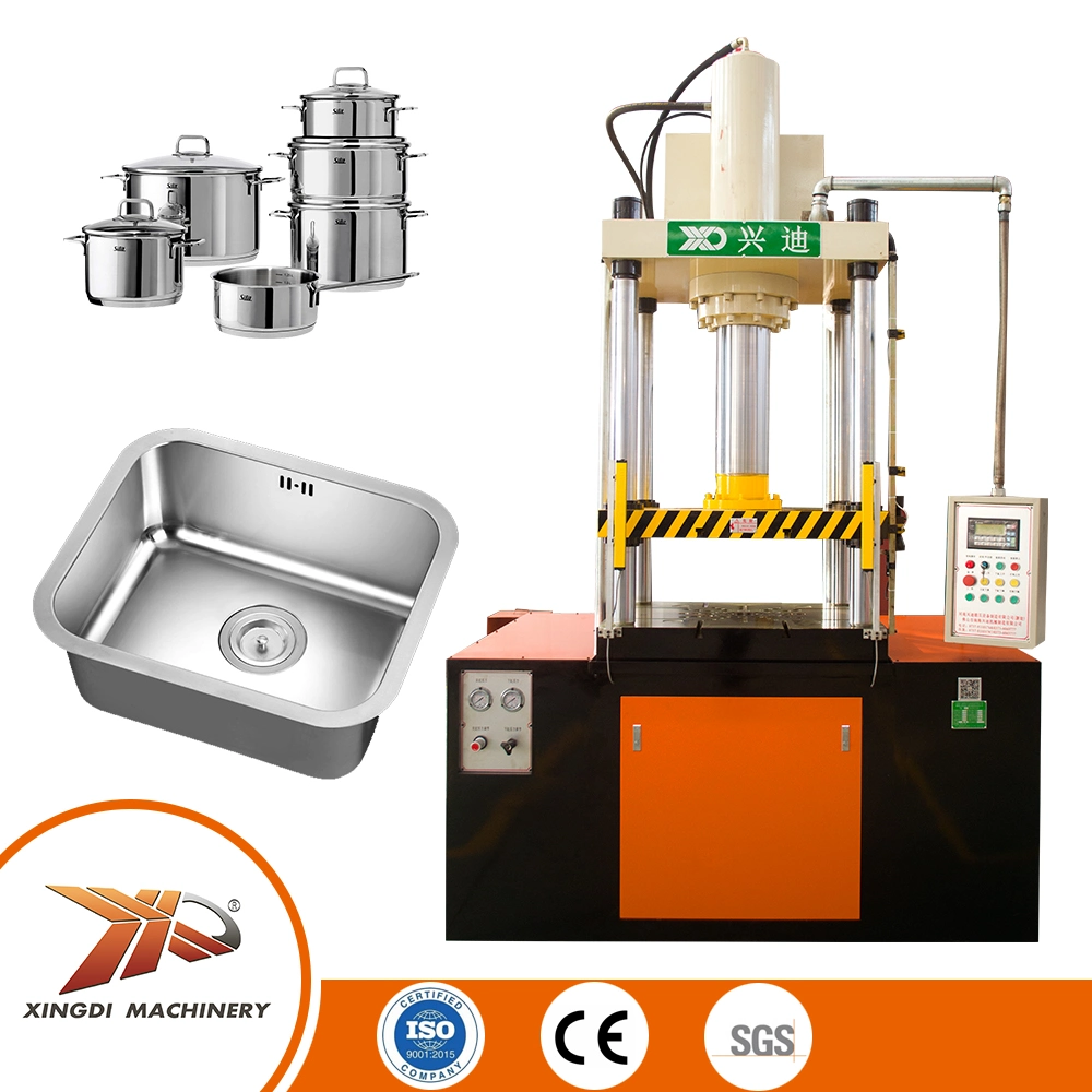Metall Stempeln Tiefziehhydraulik Presse Maschine für Kochgeschirr / Küchenspüle Mit