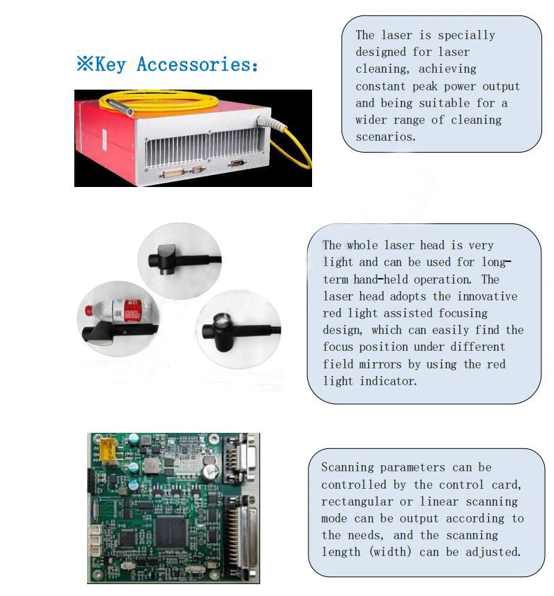 Haiyi Laser Easy Remove Rust 200W Raycus Jpt Laser Cleaning Machine Green Light Cleaning