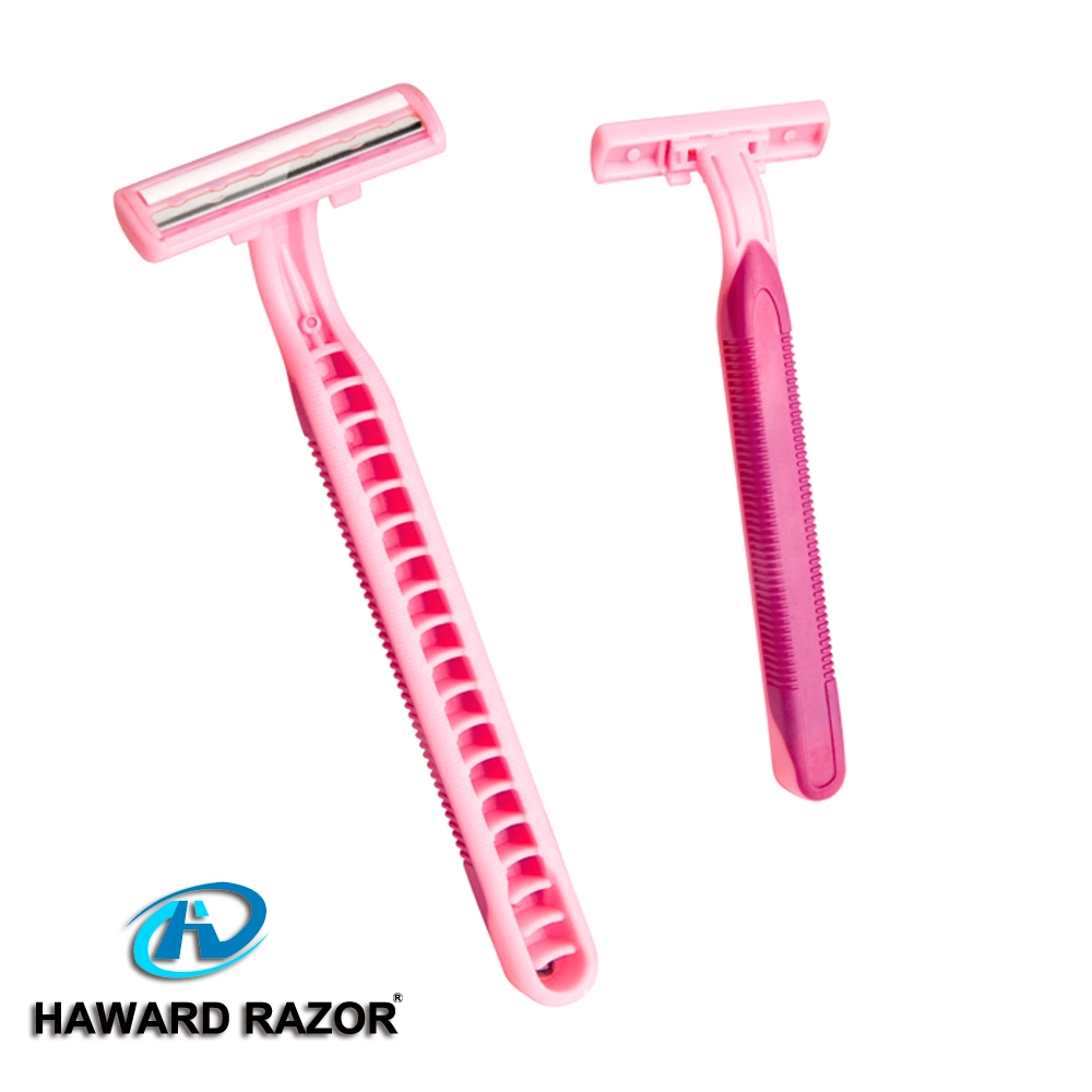 D227L 24 PCS Per Hanging Card Packaging 2 Stainless Steel Blade Women&prime; S Shaving Disposable Razor