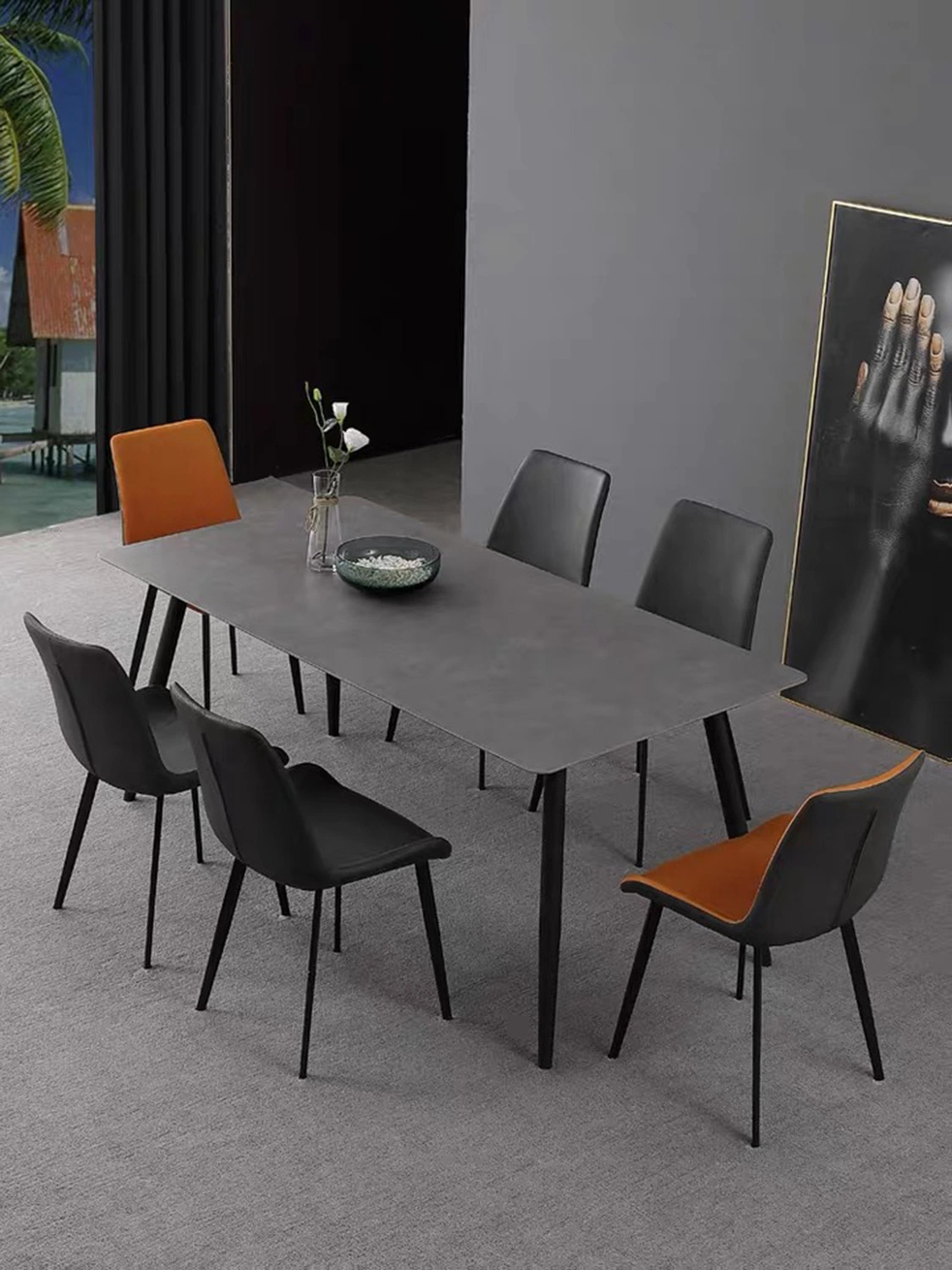 Mesa de comedor de lujo en mesa de comedor moderno durable, resistente al agua y Mobiliario de casa ignífugo