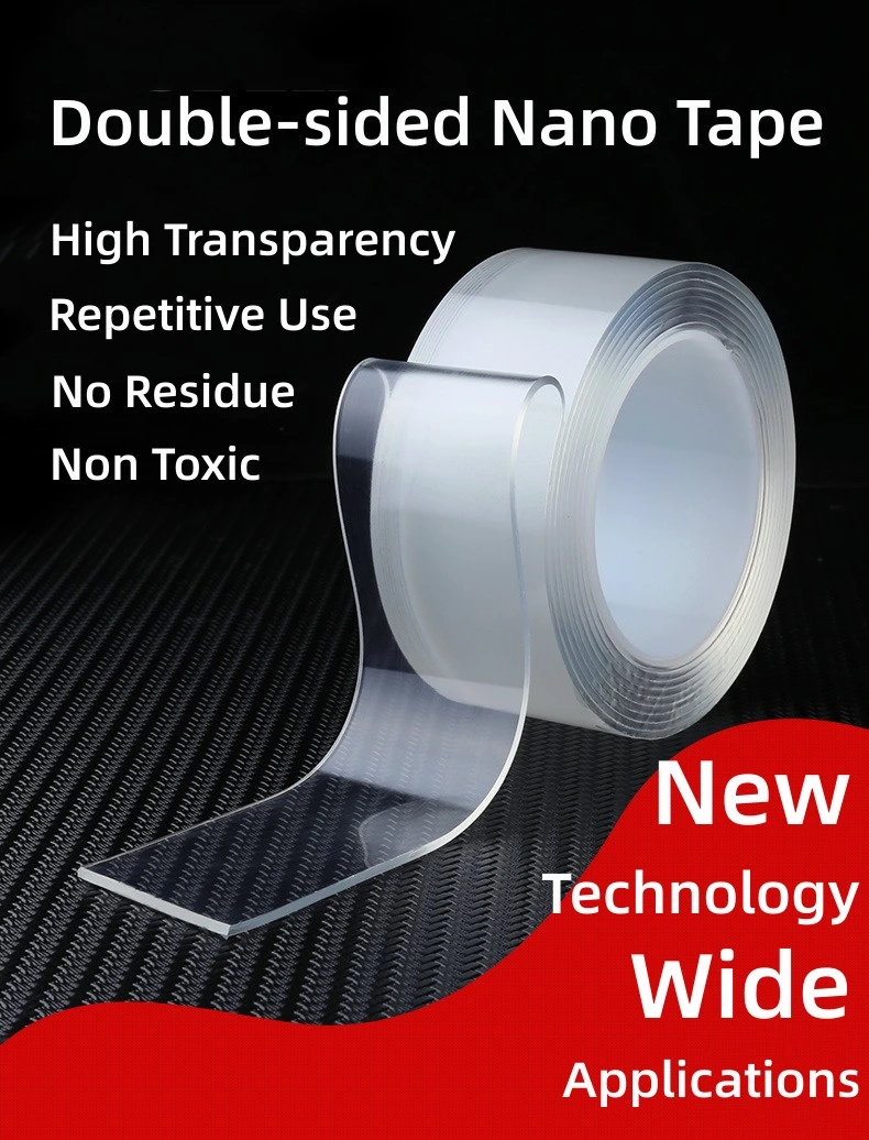 1mm*3cm*3m Double Sided Nano Tape, Heavy Duty Double Sided Adhesive Acrylic Tape, Clear Mounting Tape, Removable&Reusable Tape-Clear Nano Tape in Paper Box