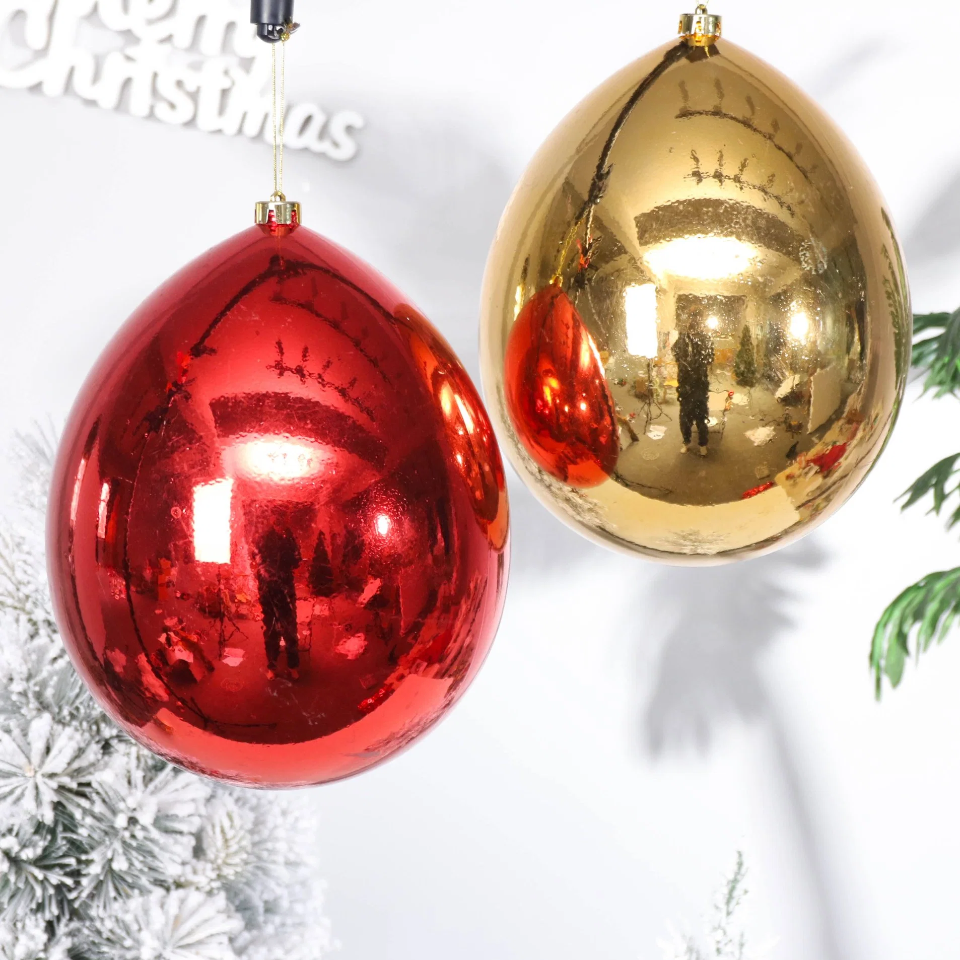 Moda Gran Bola de Navidad de plástico brillante decoración colgante