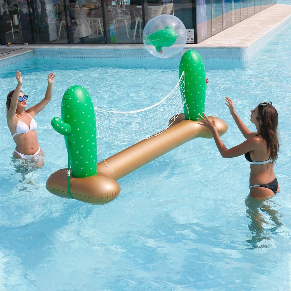 Piscina de agua inflable de flotación de juego juego de voleibol de cactus para la diversión