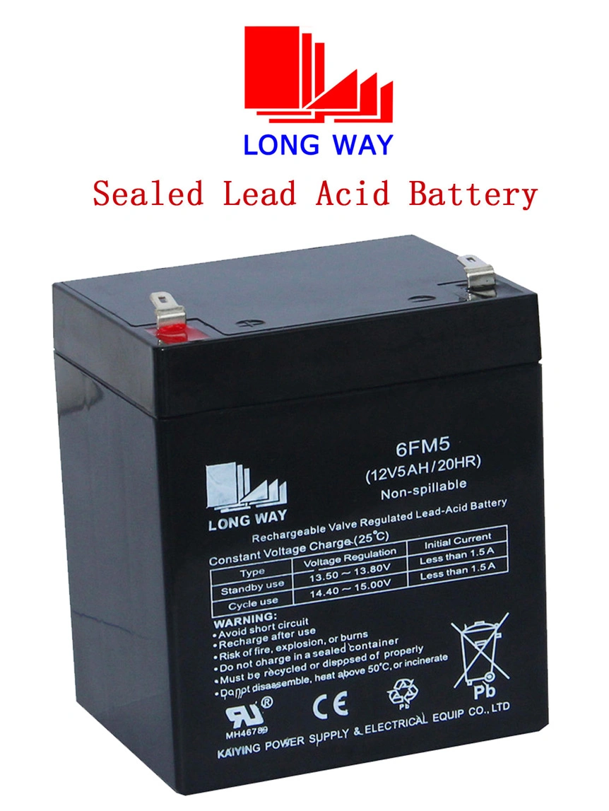 12V5ah VRLA Rechargeable Lead Acid Battery Used for Emergency System