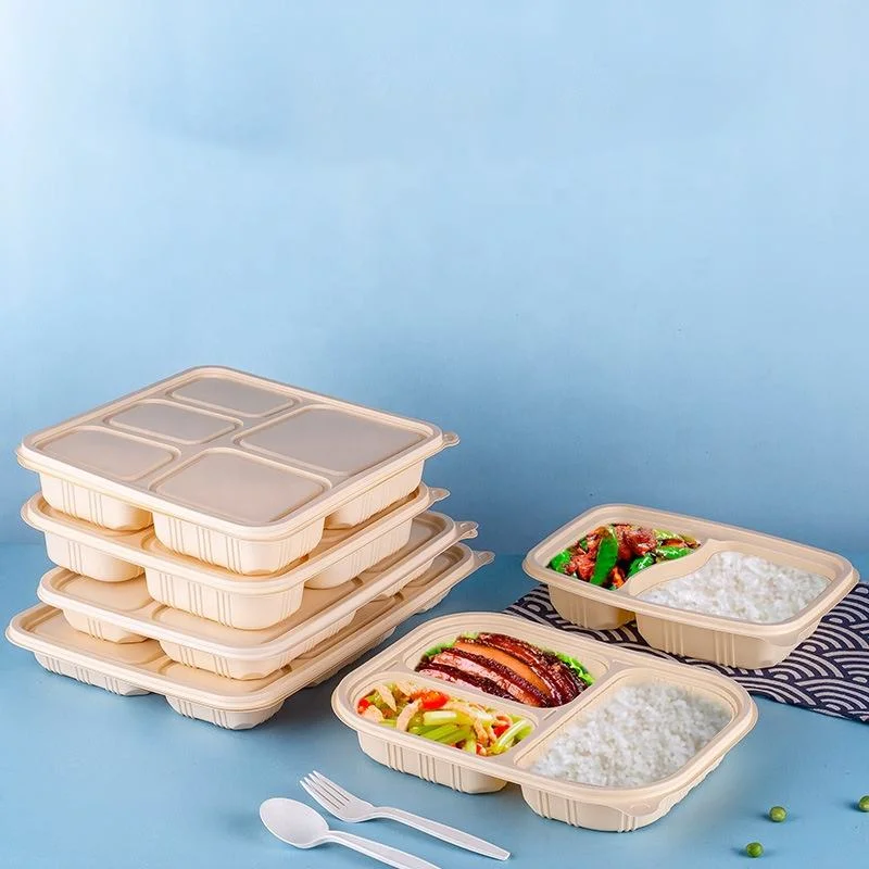 Environmentally Friendly Portable Biodegradable Tableware Disposable Cornstarch Lunch Box