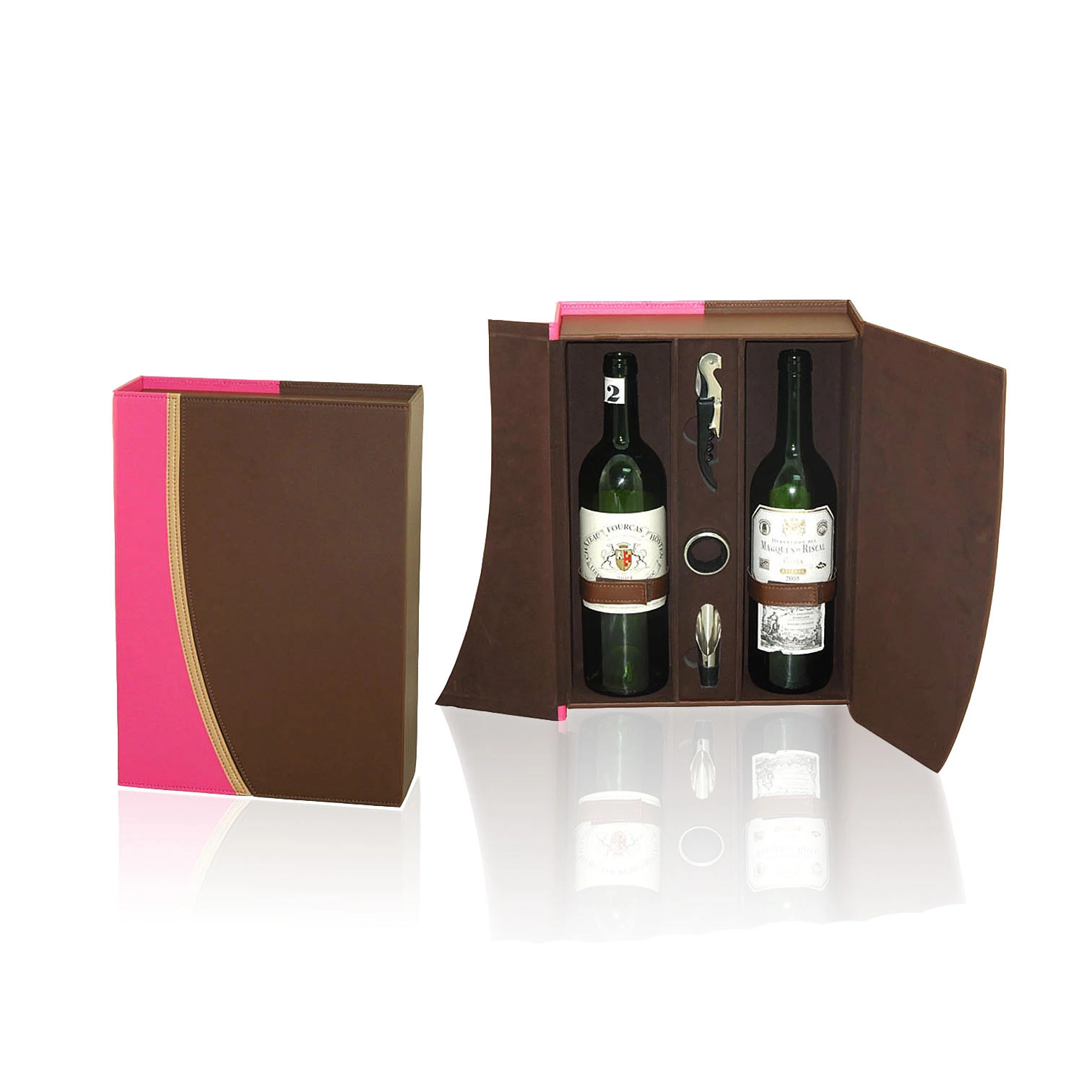 Promotional Luxury Packaging Two Bottles Wine Display Gift Box (2176)