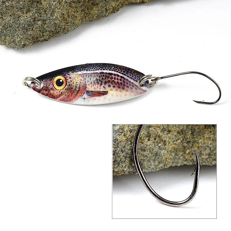 3G 3.5cm 5g 4cm 8 Colors Artificial Hard Metal Spoon Mini Metal Fishing Bait Lures