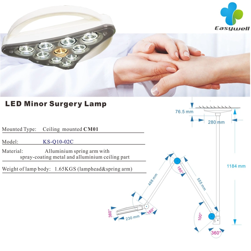 Ceiling Operation Lamp Ks-Q10-02c LED Examination Light for Clinic