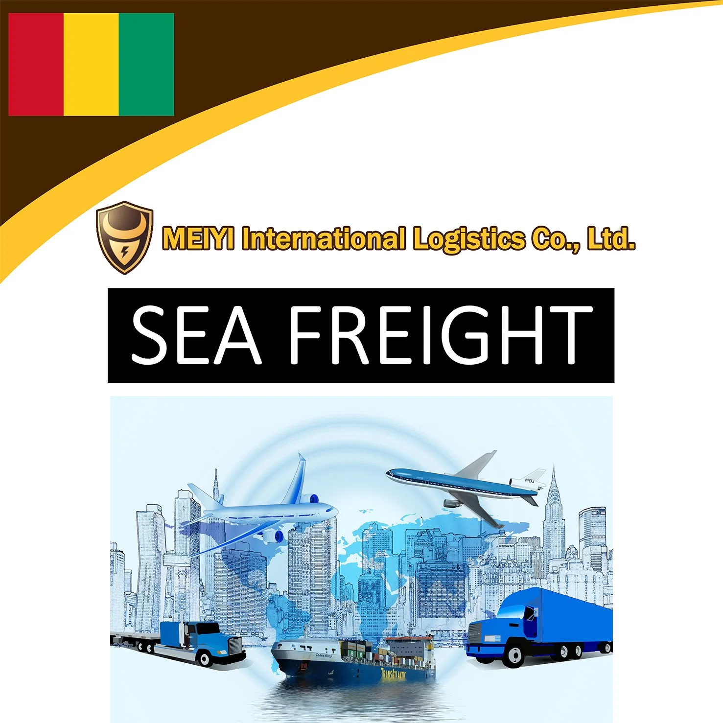 Service d'expédition de la Chine à la Guinée conakry par fret maritime Expédition porte-porte DDP DDU DHL expéditeur international