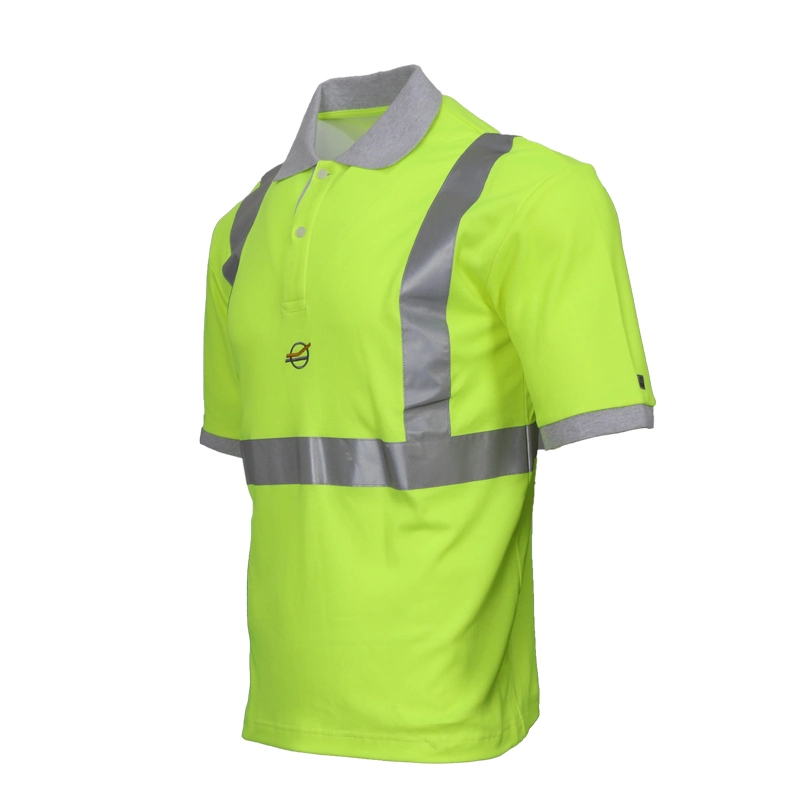 100% Baumwolle Customized Großhandel Atmungsaktive Reflektierende Arbeitskleidung Hi-Vis Polo Shirts