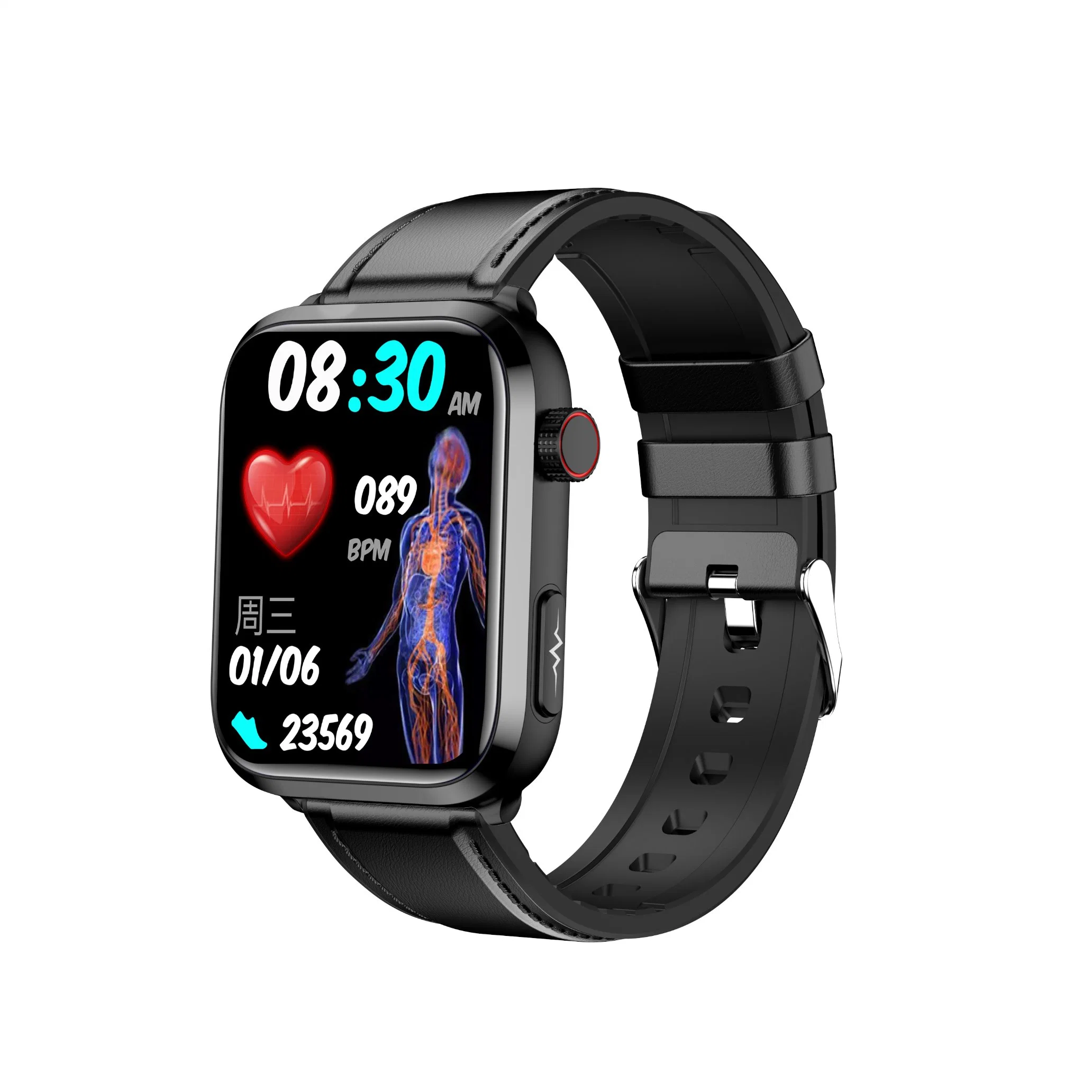 Kronus 2023 Neu Kh210 EKG nicht invasive Blutzucker + Harnsäure Blut + Lipid Überwachung Hrv-Ai Medizinische Diagnose Sos Call Smart Watch