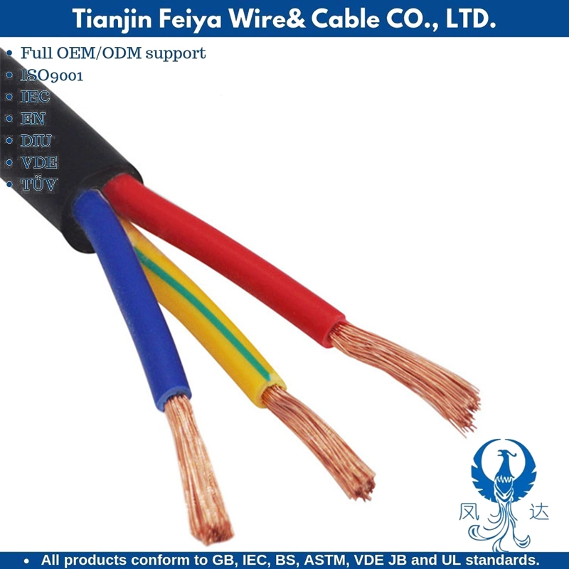 H05bb-F/H07bb-F Tinner Copper Conductor Rubbers Insulated and Sheathed Control Electric Wires