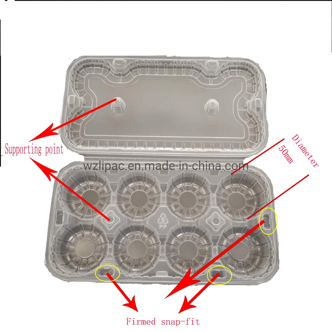 Disposable Plastic Cupcake Box Dividers Hinged Style Cupcake Container