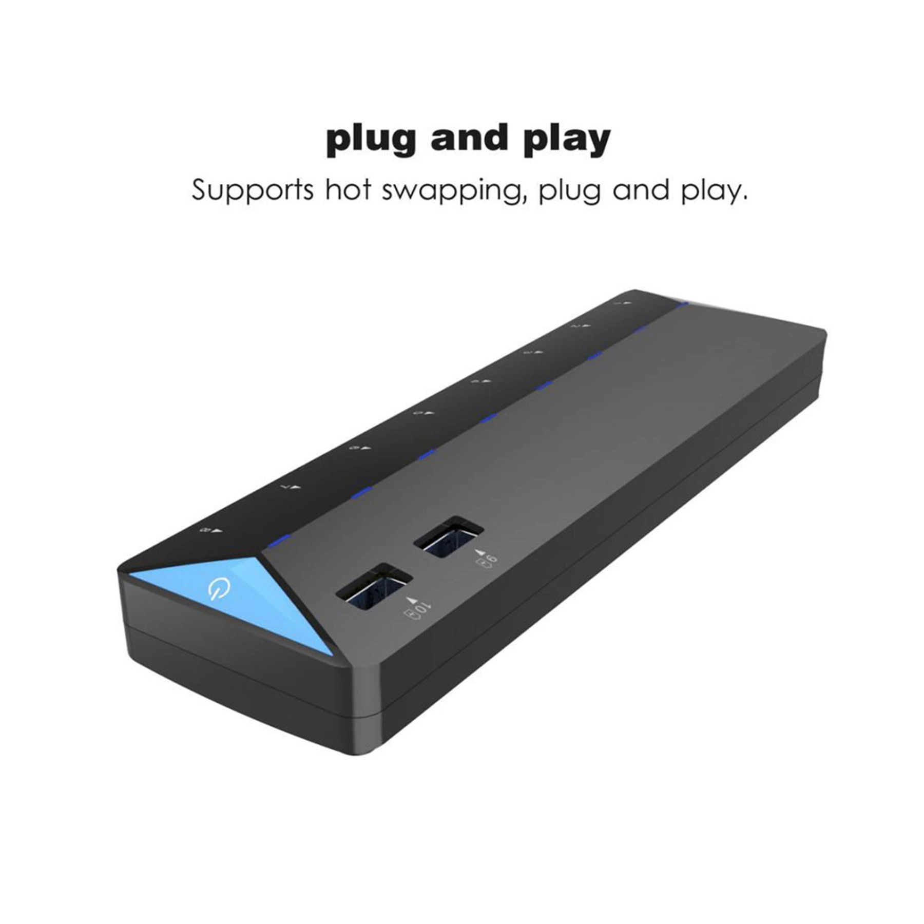 Uh3101 5gbps USB 3.0 Bc1.2 Charging 10 Port Hub