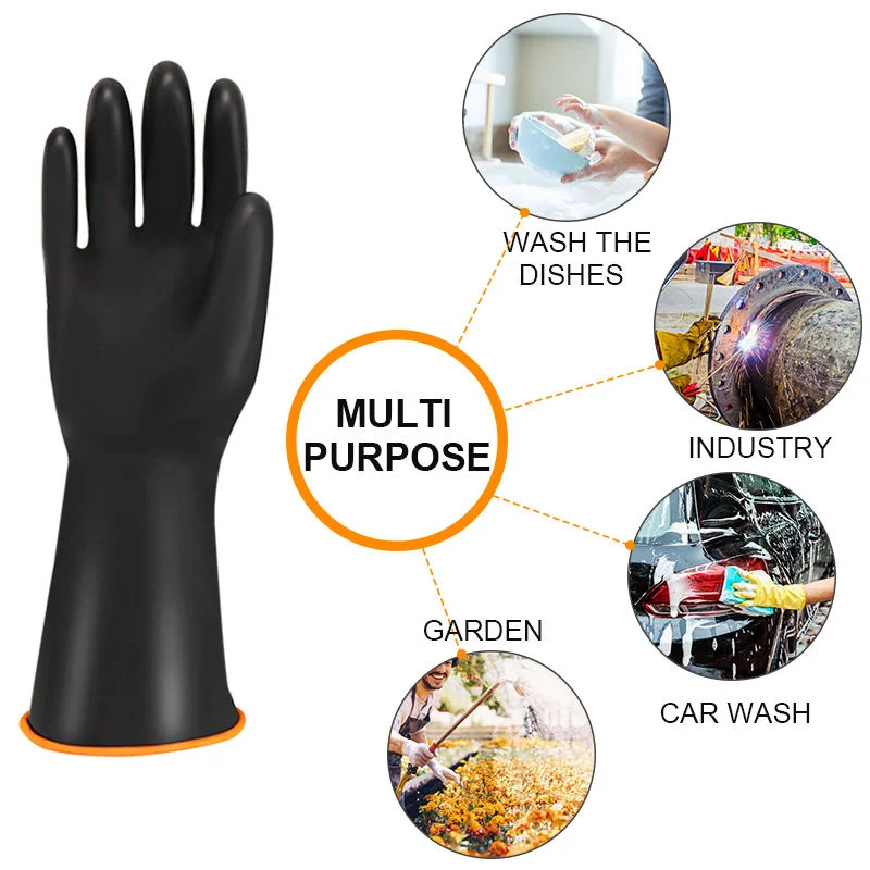 55cm Long Acid Alkali Proof Wear-Resistant Work Safety Chemical Resistant Rubber Gloves Latex Guantes Trabajo Industrial