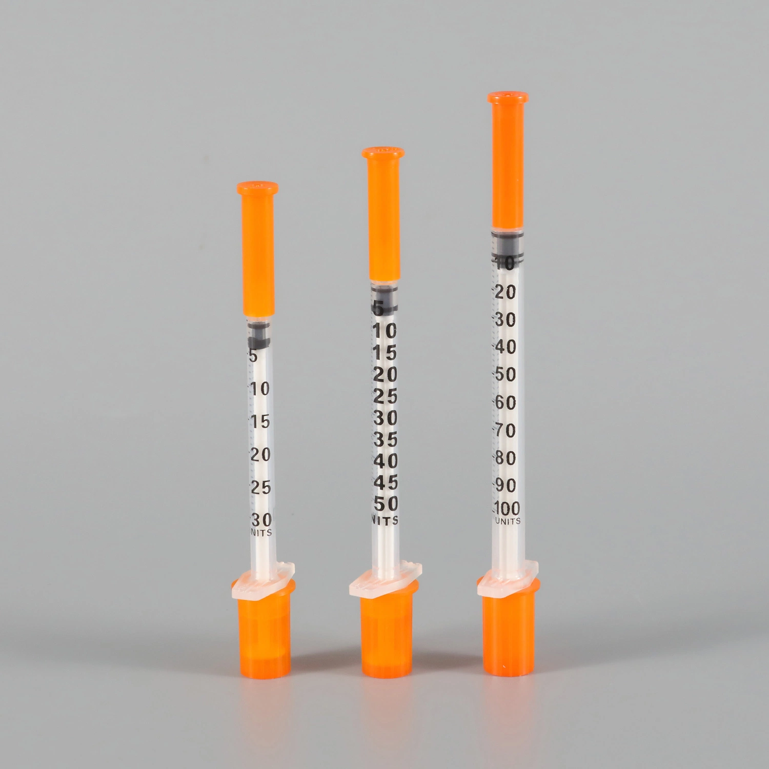 CE Approval Disposable Insulin Syringe with Orange Cover