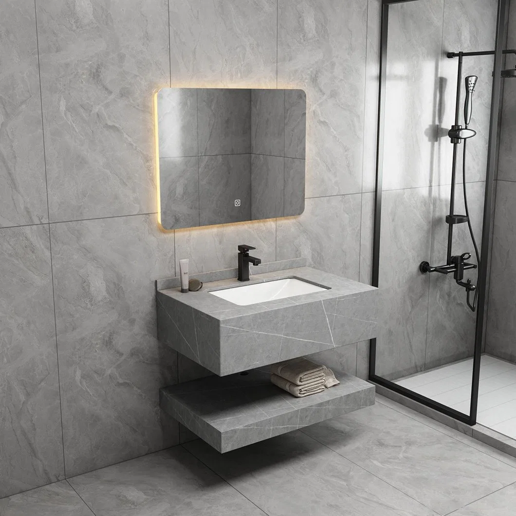 Lavabo moderno de cerámica pequeño cuarto de baño de pared Mount Marble Corner Mini tocador de baño