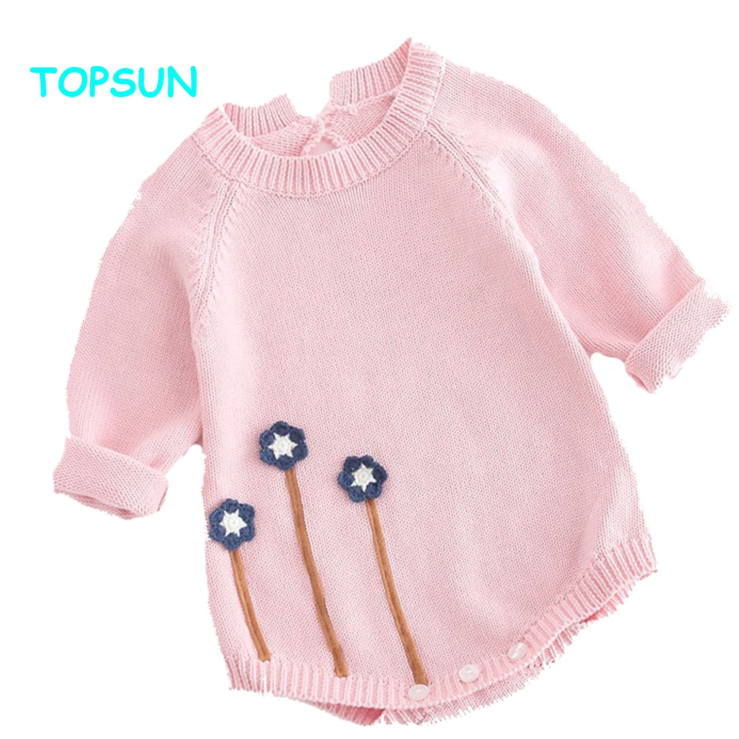 Baby Rompers Winter Cotton Knitting Apparel Long Sleeve Baby Jumpsuit Knitted Sweater