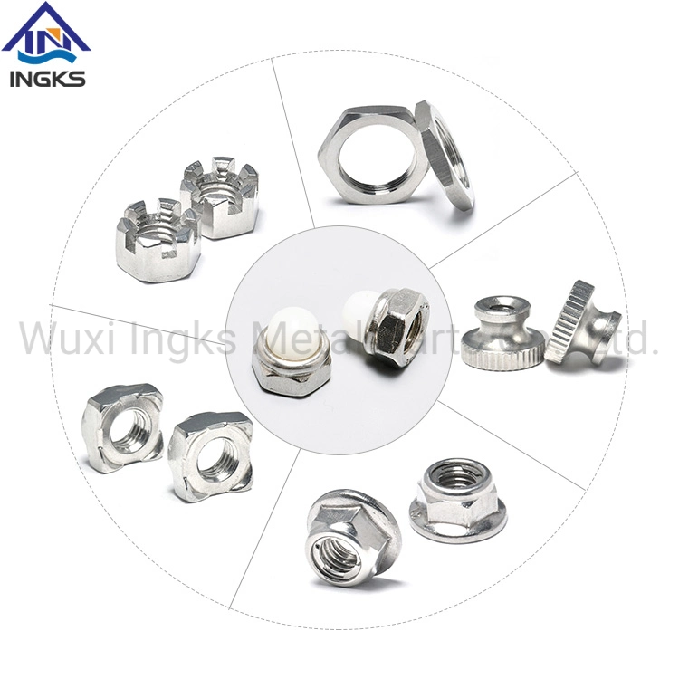 Ingks Supply Stainless Steel DIN980m Hexagon Shape All Metal Hex Metal Insert Lock Nut