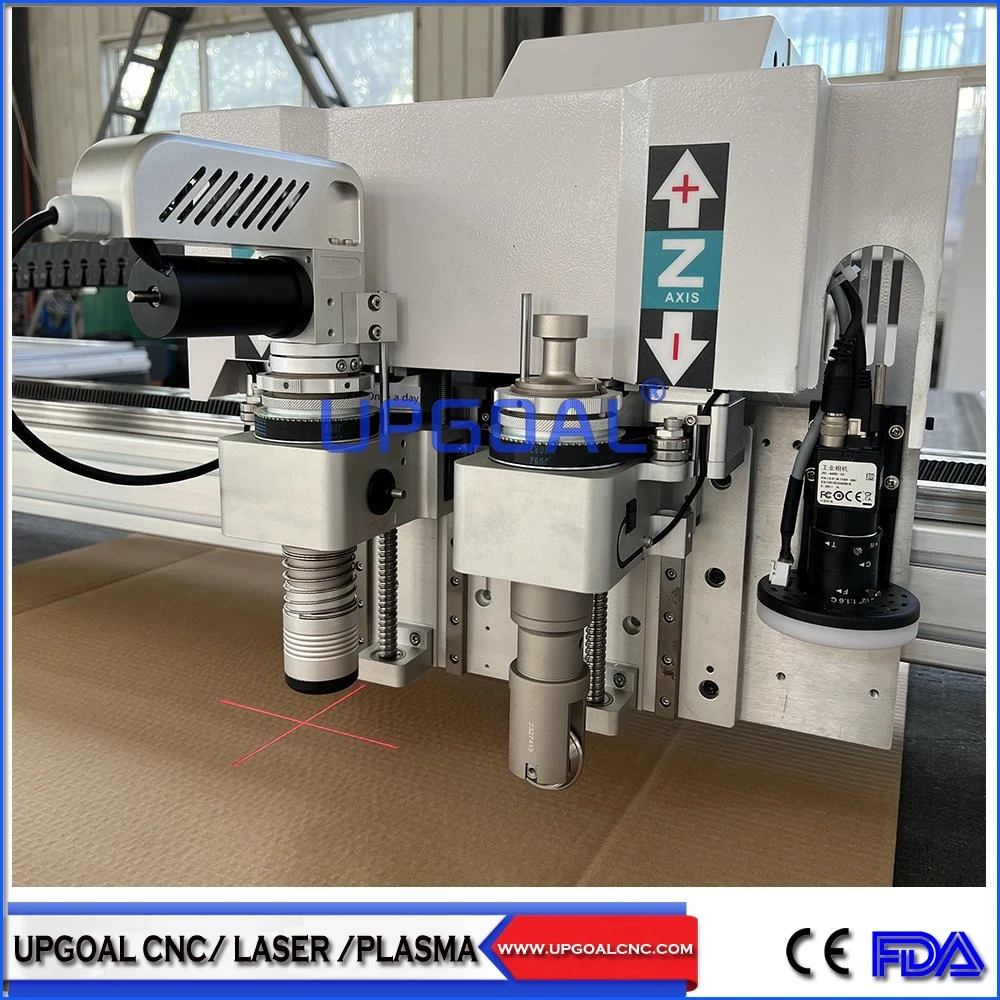 Automatic Feeding CCD Mark DOT CNC Knife Cutting Machine with V Slot Knife/Drag Knife/Creashing Knife/Kiss Cut Knife