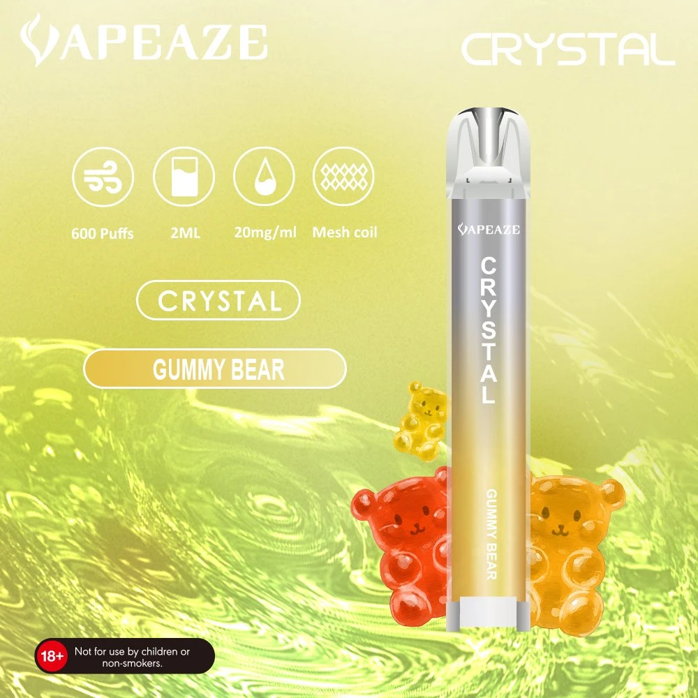 Crystal Vape Pen 2ml 900 Puff : Bobine de maillage, e-cigarette jetable, personnalisé de la nicotine