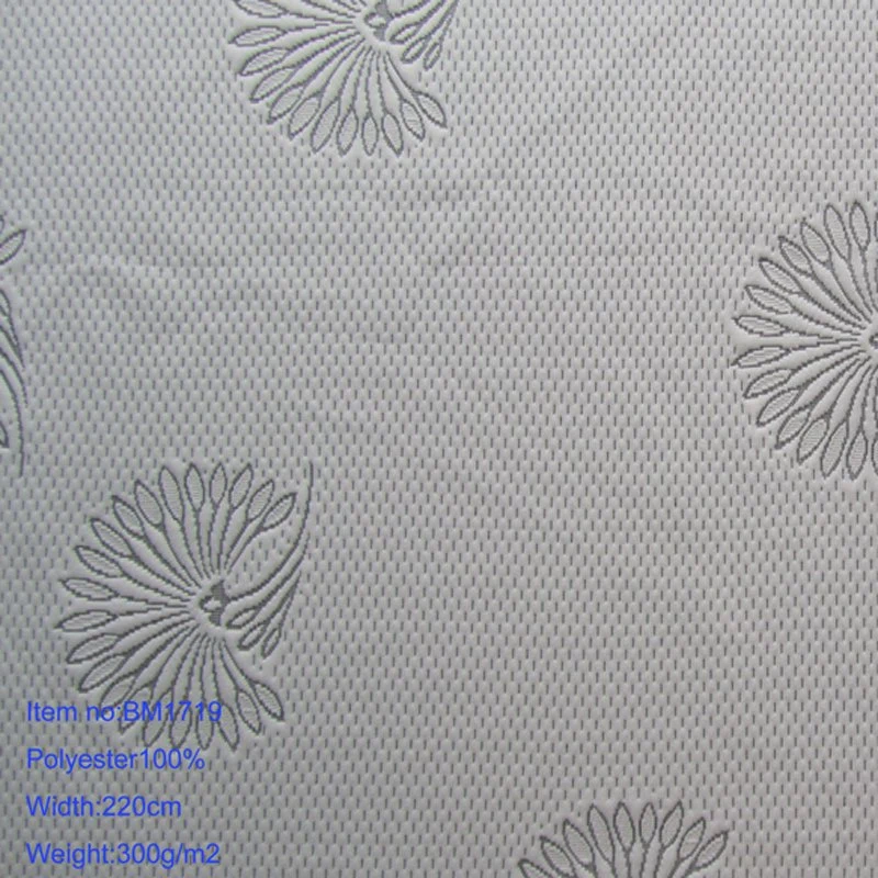 Tecido de Jacquard Tricotado para Colchões de Tecidos Domésticos 220cm 300GSM Tecido 100% Poliéster