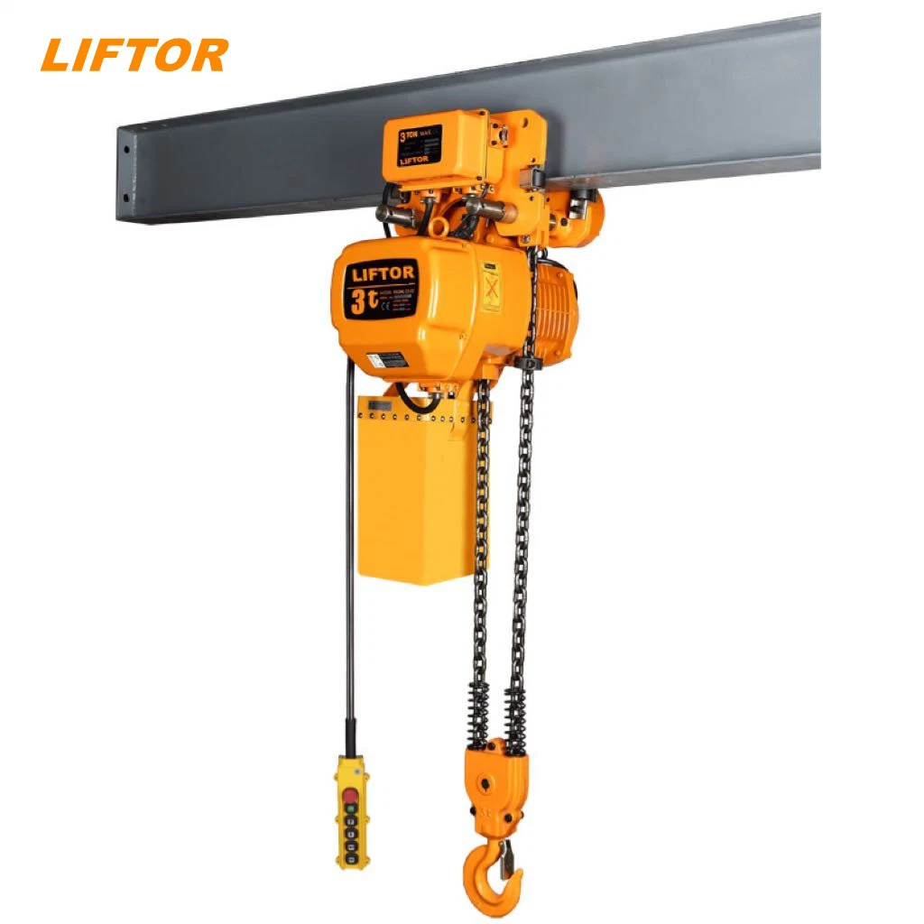 2ton 2000kg 4400bl 20FT Double Chains Electric Chain Hoist with Push Button Brake System From China Supplier