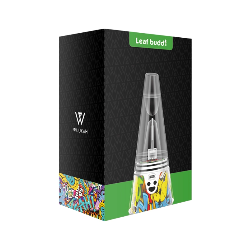 2021 feuilles Wuukah Buddi vaporisateur Rainbow de couleur noire de haute qualité stylo DIP Portable&amp;DAB DAB Age avec Mini verre à eau barboteur