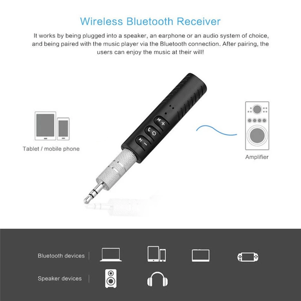 Adaptador do transmissor do recetor Bluetooth de 3,5 mm para áudio para automóvel Bluetooth Recetor de música áudio recetor sem fios Bluetooth