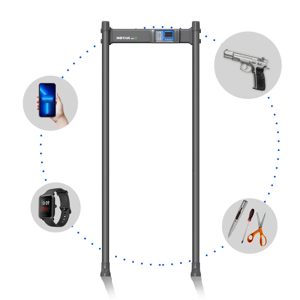 Inspección de seguridad LED de alarma Security Scanner Paseo por el detector de metales