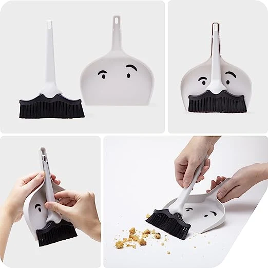 Nouveau design Dustache petit mini-porte-brosse et brosse moustache brosse pour brosse outil de nettoyage pour bureau de table clavier espaces de fenêtre enfants, animaux domestiques