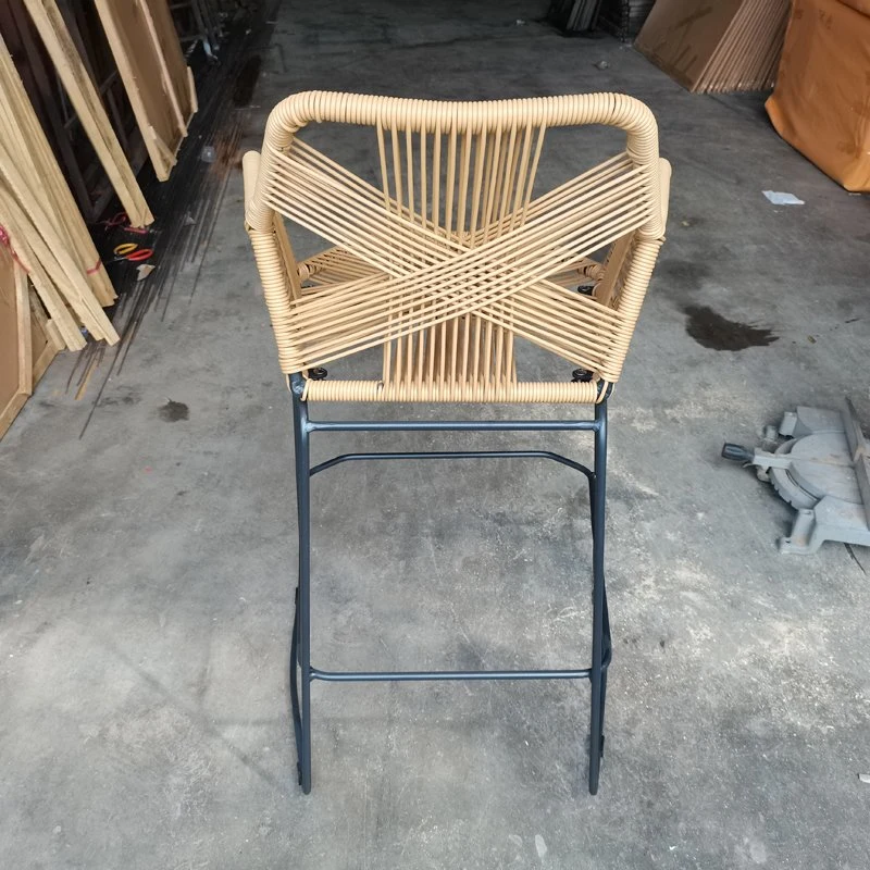 High quality/High cost performance  Rattan Chair High Outdoor Bar Rattan Woven Bar Stool Front Desk Chair Rattan Art High Chair Casual Balcony Furniture