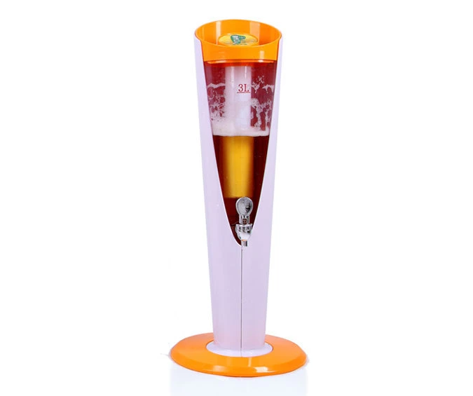 Factory Wholesale/Supplier Premium Branded 3L Plastic Tabletop Beverage Beer Dispenser Beer Tower with LED